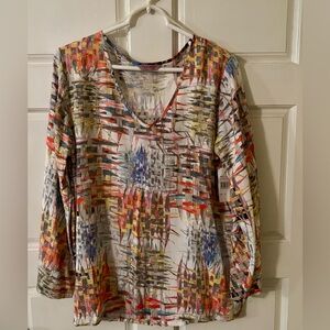 Jams World Multicolor Abstract Long Sleeve Top